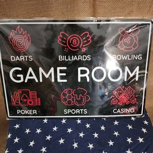 Venicor Game room sign. Made of flexible aluminum. In new condition no tags